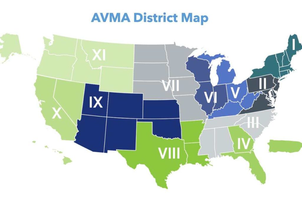AVMA Districts AVMA District Map